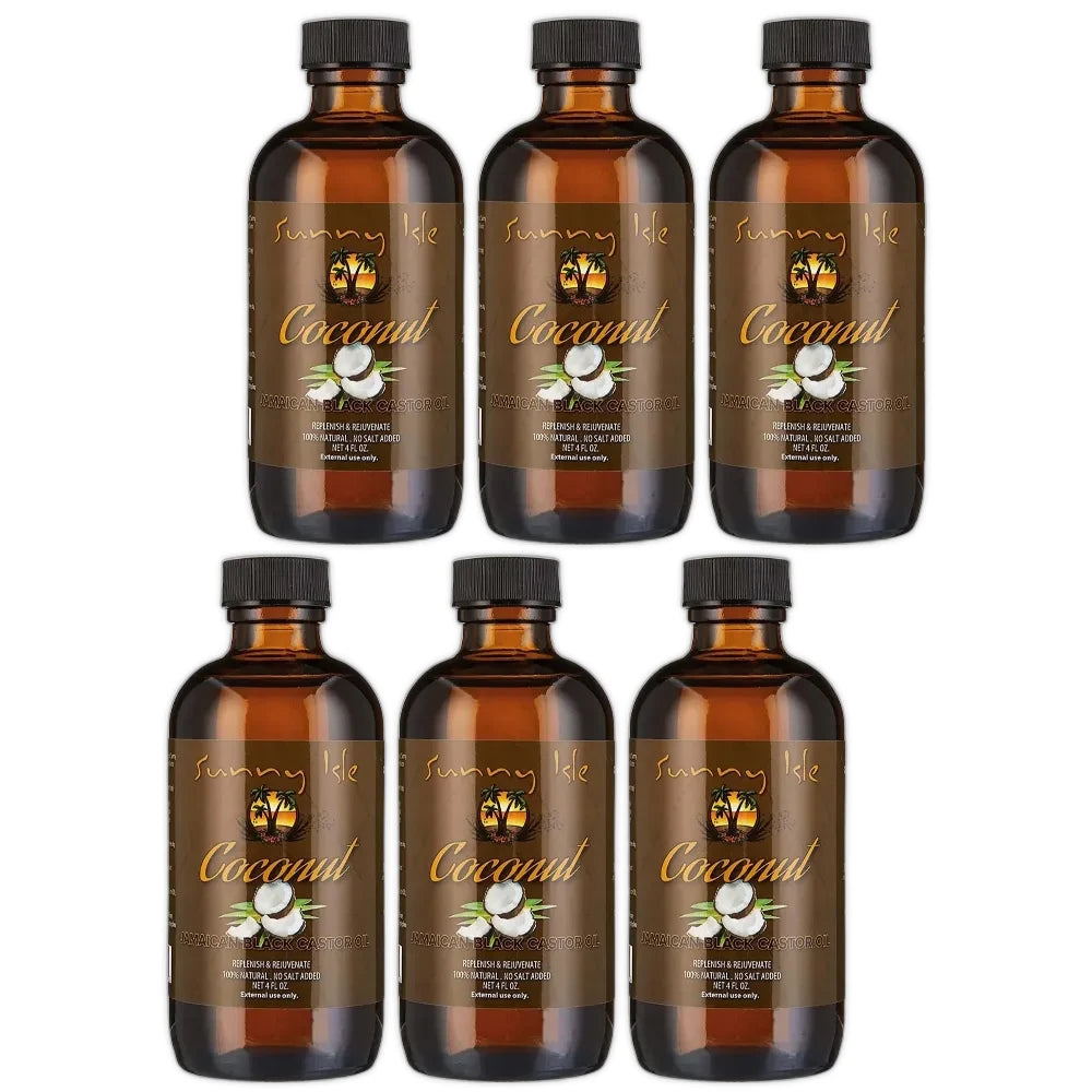 Sunny Isle Jamaican Castor Oil, Coconut Black, Fluid Ounce (B013RTC0A8)  4 Fl. Oz(Pack of 6)