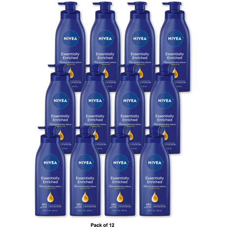 Nivea Essentially Enriched Body Lotion Dry To Very Dry Skin 16.9Oz (Pack of 12)