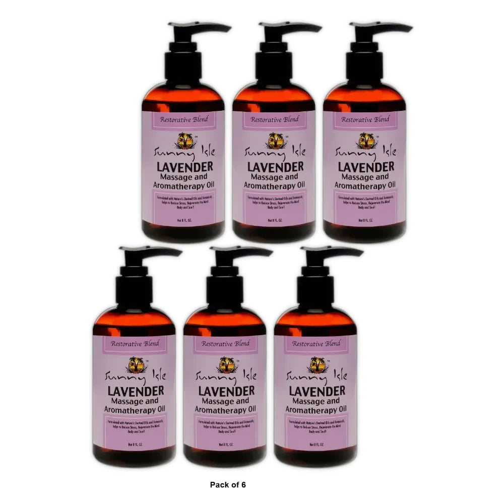 Sunny Isle Lavender Massage and Aromatherapy Oil (8. Oz (Pack of 6)