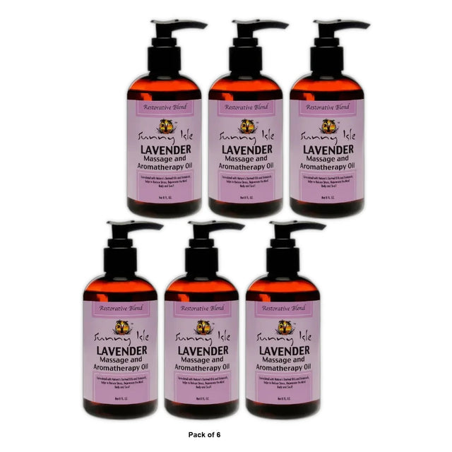 Sunny Isle Lavender Massage and Aromatherapy Oil (8. Oz (Pack of 6)
