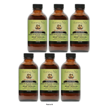Sunny Isle Jamaican Black Castor Oil Infused with Hemp Oil, 4 Oz (Pack of 6)