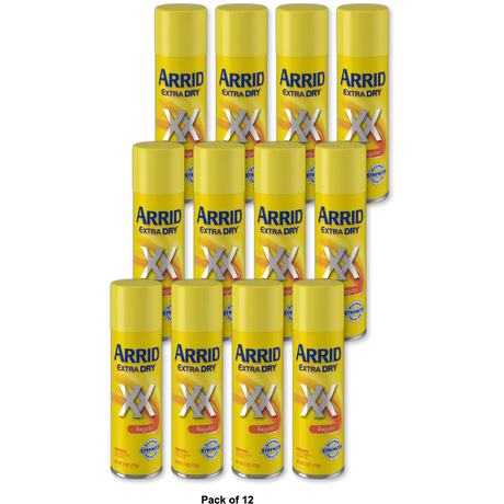 Arrid Extra Dry Deodorant Antiperspirant Spray Regular Scent 6Oz (Pack of 12)