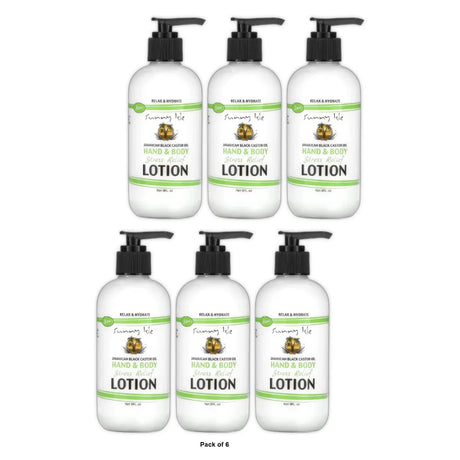 Sunny Isle Jamaican Black Castor Oil Hand & Body Stress Relief Lotion 8 Fl. Oz (Pack of 6)