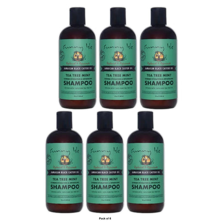 Sunny Isle Jamaican Black Castor Oil Tea Tree Mint Shampoo 354ml Hydration & De 12 Oz (Pack of 6)