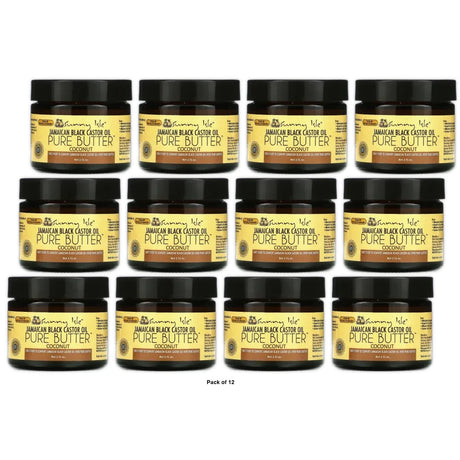 Sunny Isle Jamaican Black Castor Oil, Pure Butter, Coconut, 2 fl oz (Pack of 6)