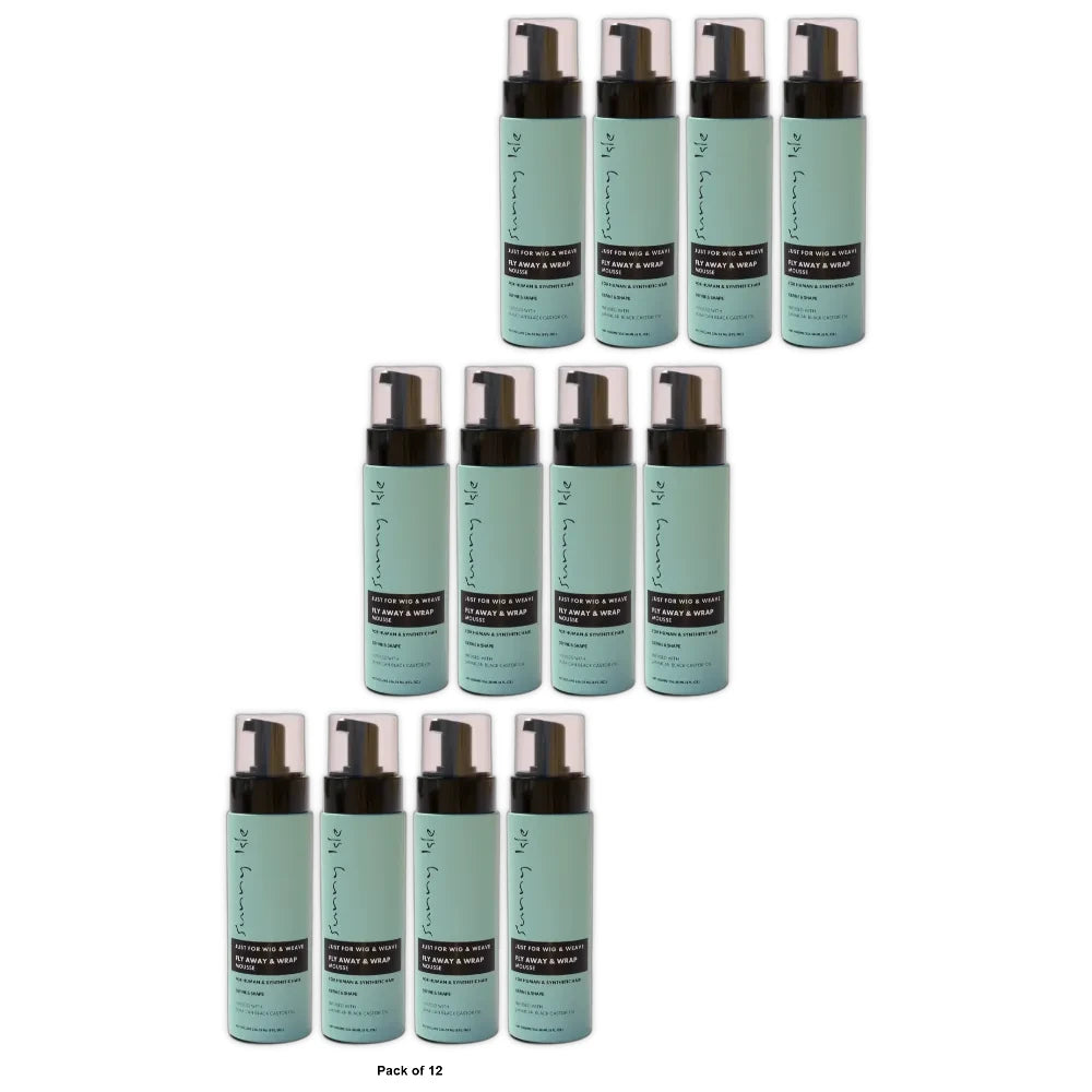 Sunny Isle Just For Wig Weave Braids and Extensions Fly Away Hold & Wrap Styl 8. Oz (Pack of 6)