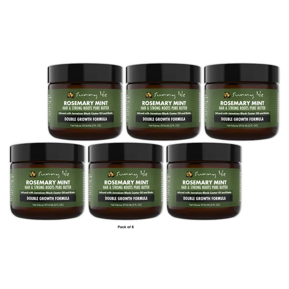Sunny Isle Rosemary Mint Hair and Strong Roots Butter 2oz (Pack of 6)