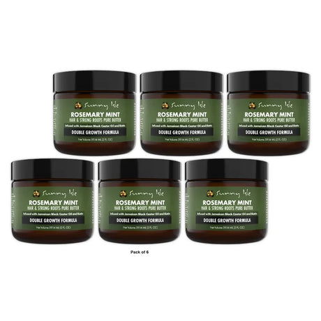 Sunny Isle Rosemary Mint Hair and Strong Roots Butter 2oz (Pack of 6)