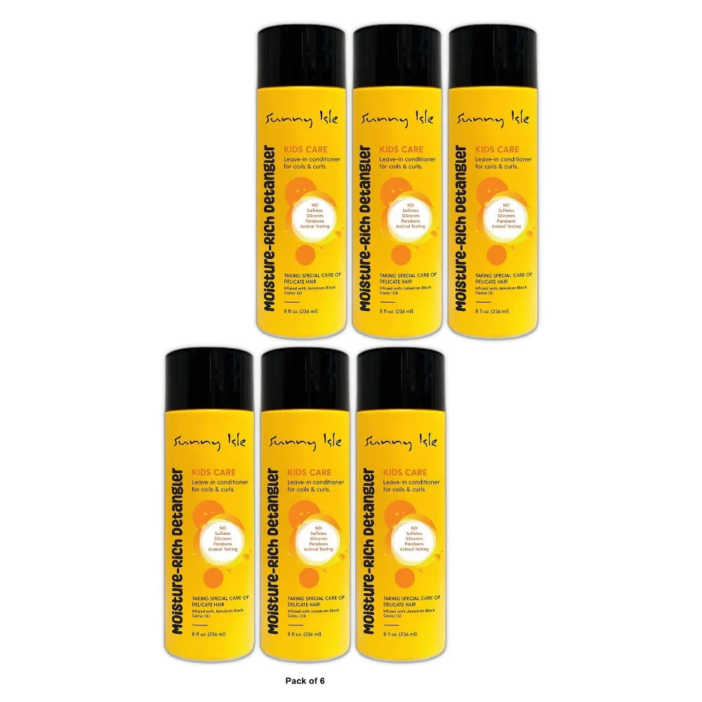 Sunny Isle Kids Care Moisture-Rich Leave-In Detangler 8 Fl. Oz (Pack of 6)