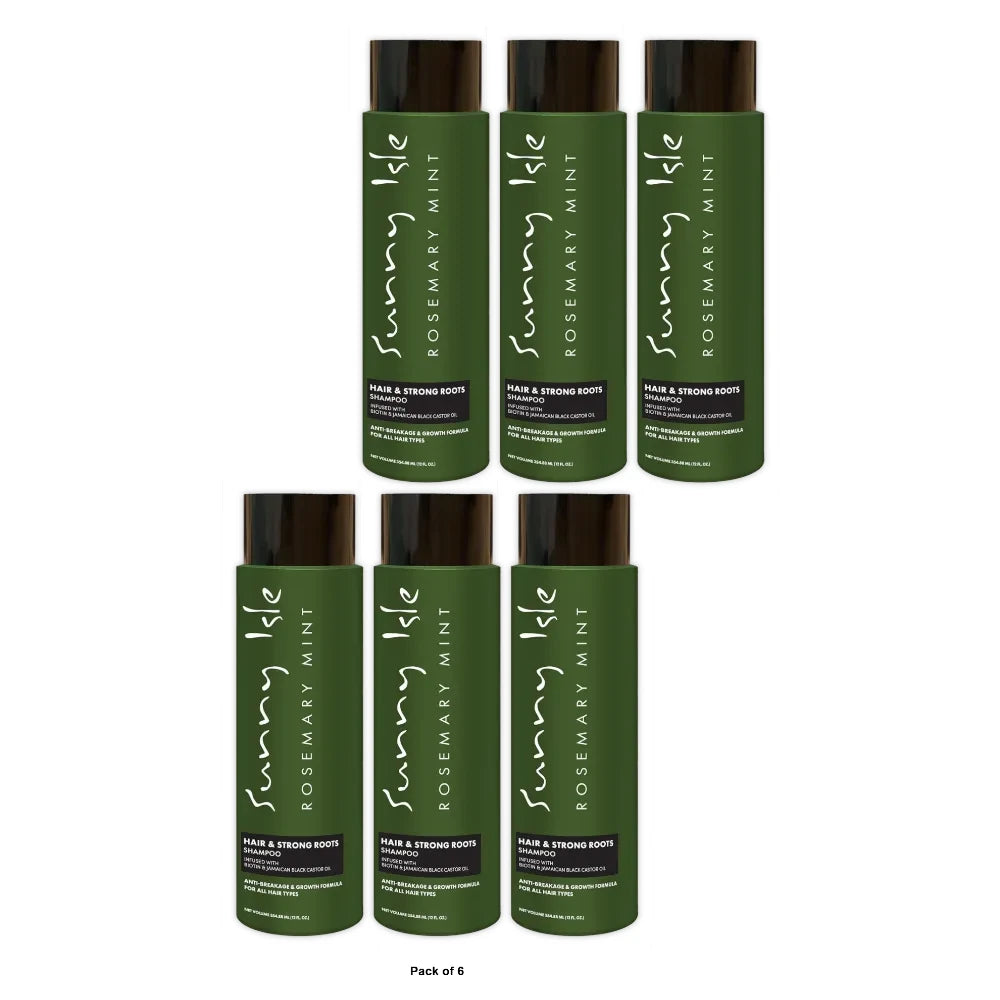 Sunny Isle Rosemary Mint Hair & Strong Roots Shampoo - 12 oz (Pack of 6)