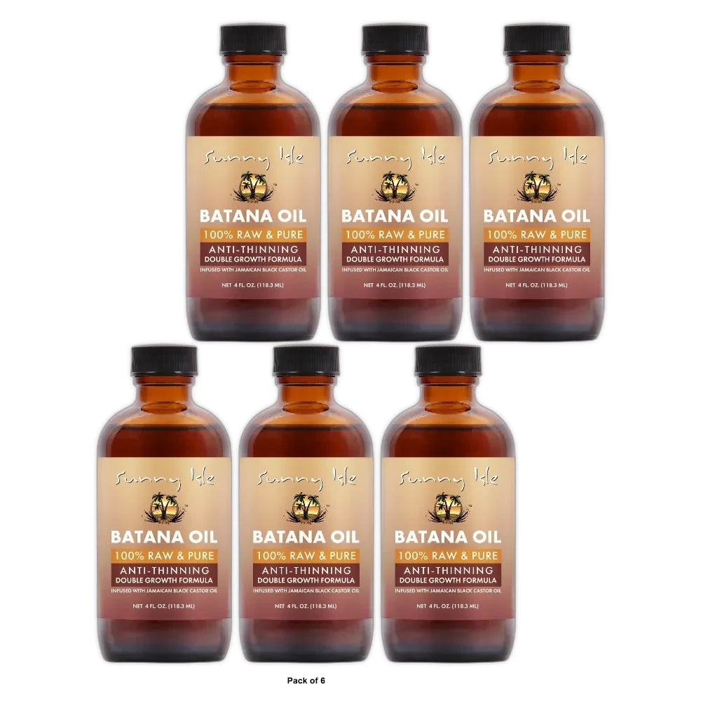 Sunny Isle Anti-Thinning Batana Oil Infused with Jamaican Black Castor Oil 4oz (Pack of 6)