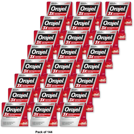 Orajel Maximum Strength Toothache Relief Gel 0.42Oz (Pack of 144)