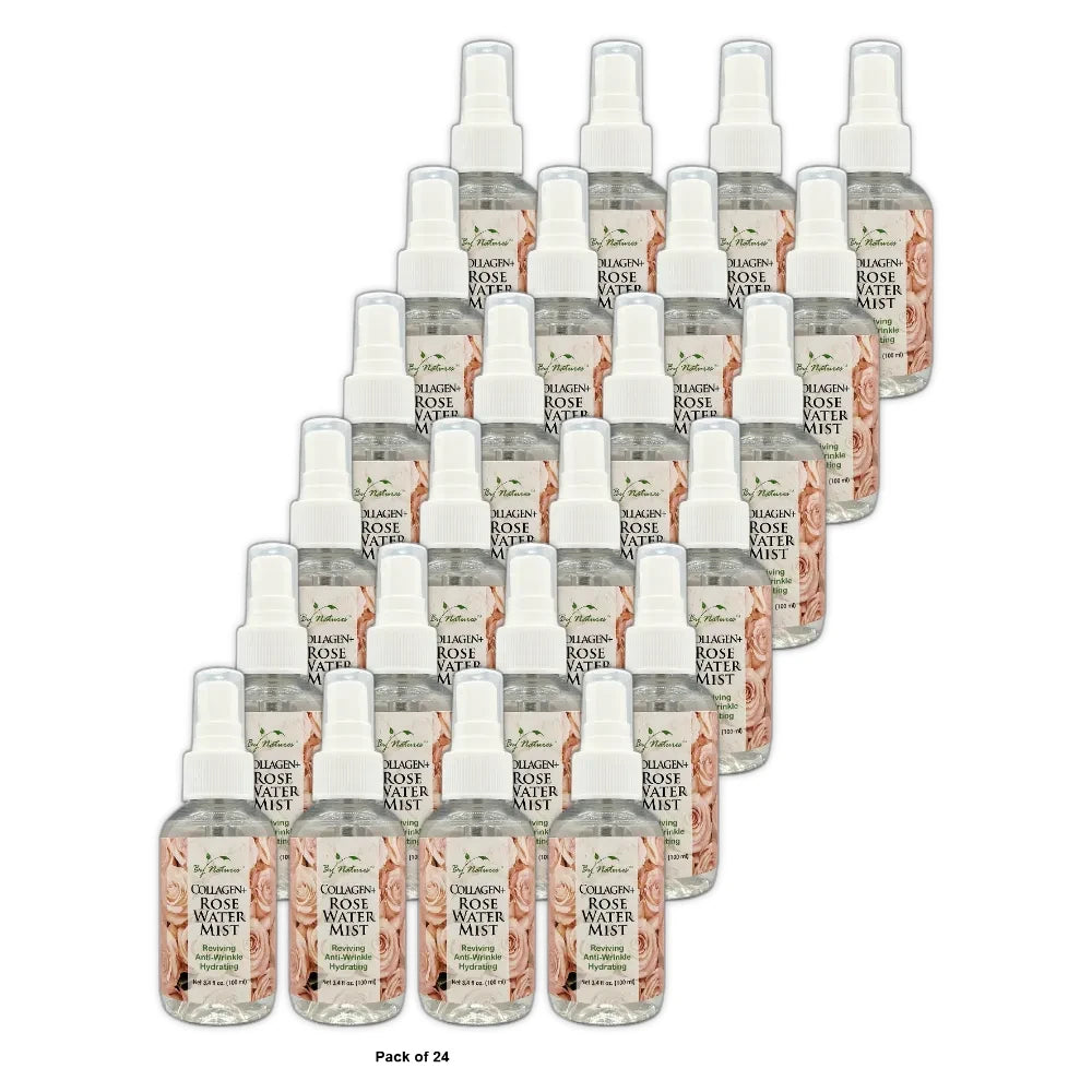 By Natures Collagen + Rose Water Mist Travel Size 3.4 oz (Pack of 24)