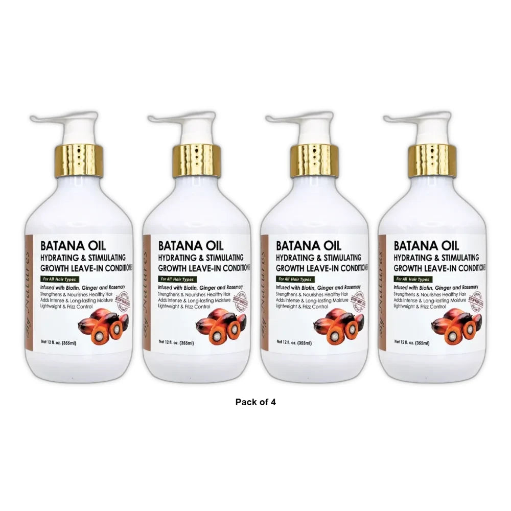 By Natures Batana Oil Hydrating & Stimulating Growth Leave-In Conditioner 12 Oz (Pack of 4)