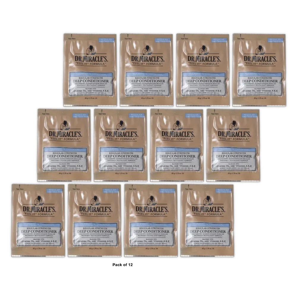Dr. Miracles Regular Strength Deep Conditioner Packett Repairing Dry Hair Fem 1.75 Oz (Pack of 36)