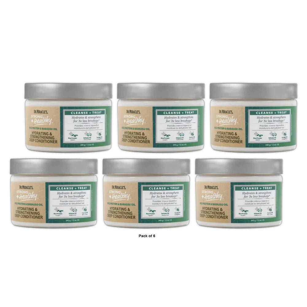 Dr. Miracle s Strong & Healthy Hydrating & Strengthening Deep Conditioner. Conta 12. Oz (Pack of 6)
