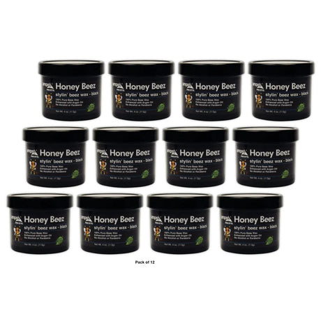 Ampro- Honey Beez Styling Beez Wax Black 4oz (Pack of 12)