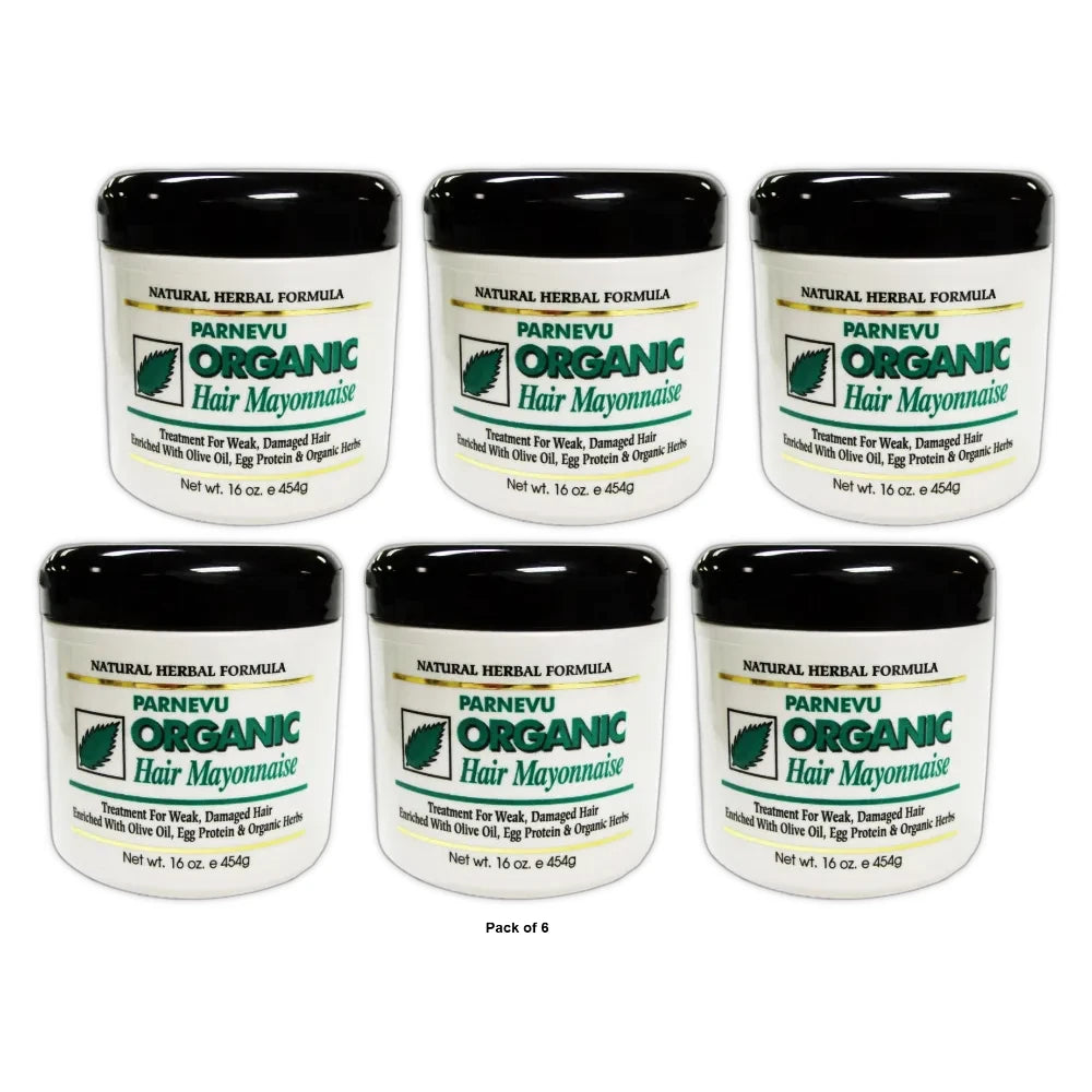 Parnevu Organic Hair Mayonnaise 16 Oz (Pack of 6)