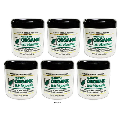 Parnevu Organic Hair Mayonnaise 16 Oz (Pack of 6)