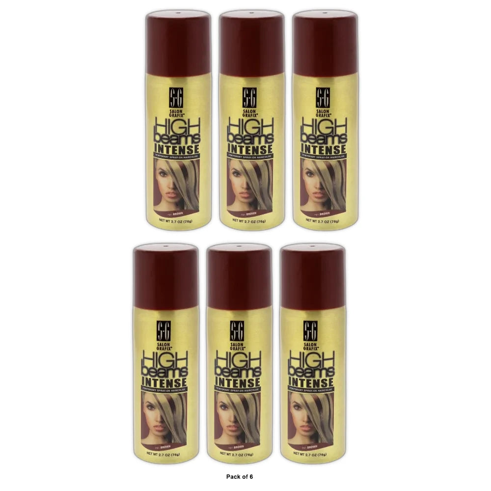 High Beams Intense Spray On Hair Color Brown 2.7 Oz (Pack of 6)
