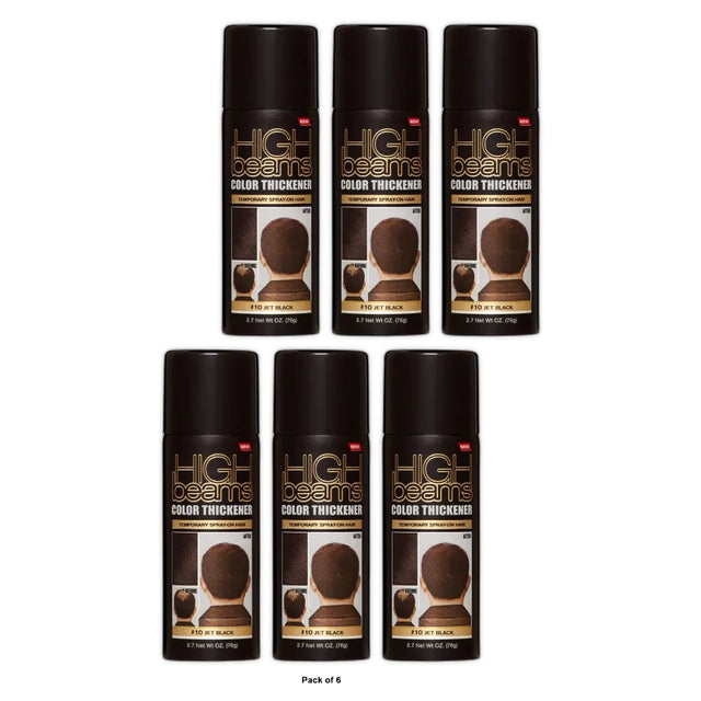 Salon GrafixÂ® High Beams Color Thickener Temporary Spray-On Hair #10 Jet Black 2.7 Oz (Pack of 6)