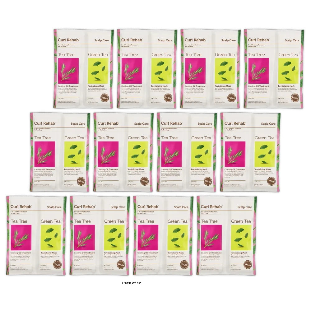 Curl Rehab: Scalp Recovery Dual Treatment Packette - Tea Tree Oil & Green Tea pa 4.8 Oz