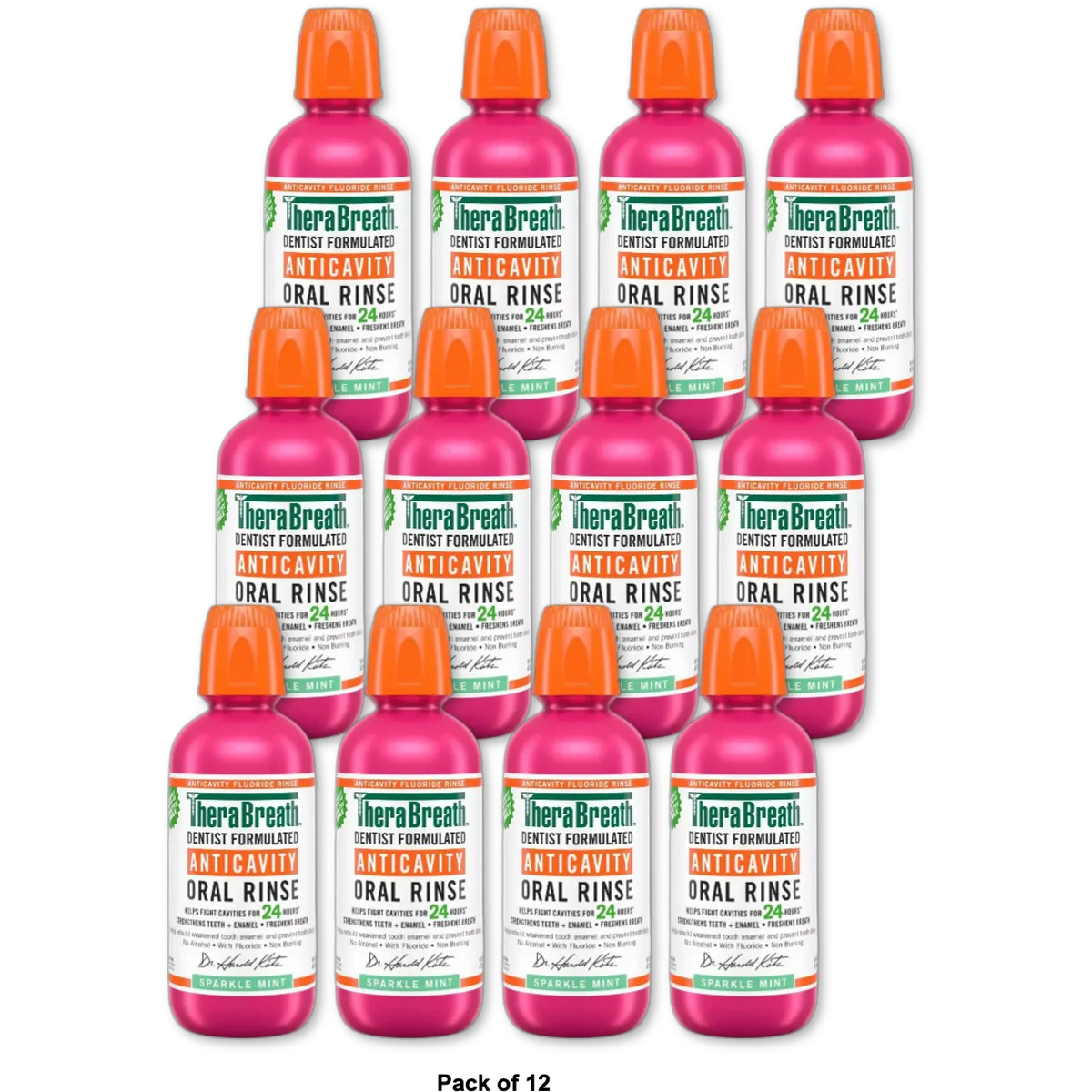 Therabreath Healthy Smile Mouthwash Sparkle Mint 16Oz (Pack of 12)