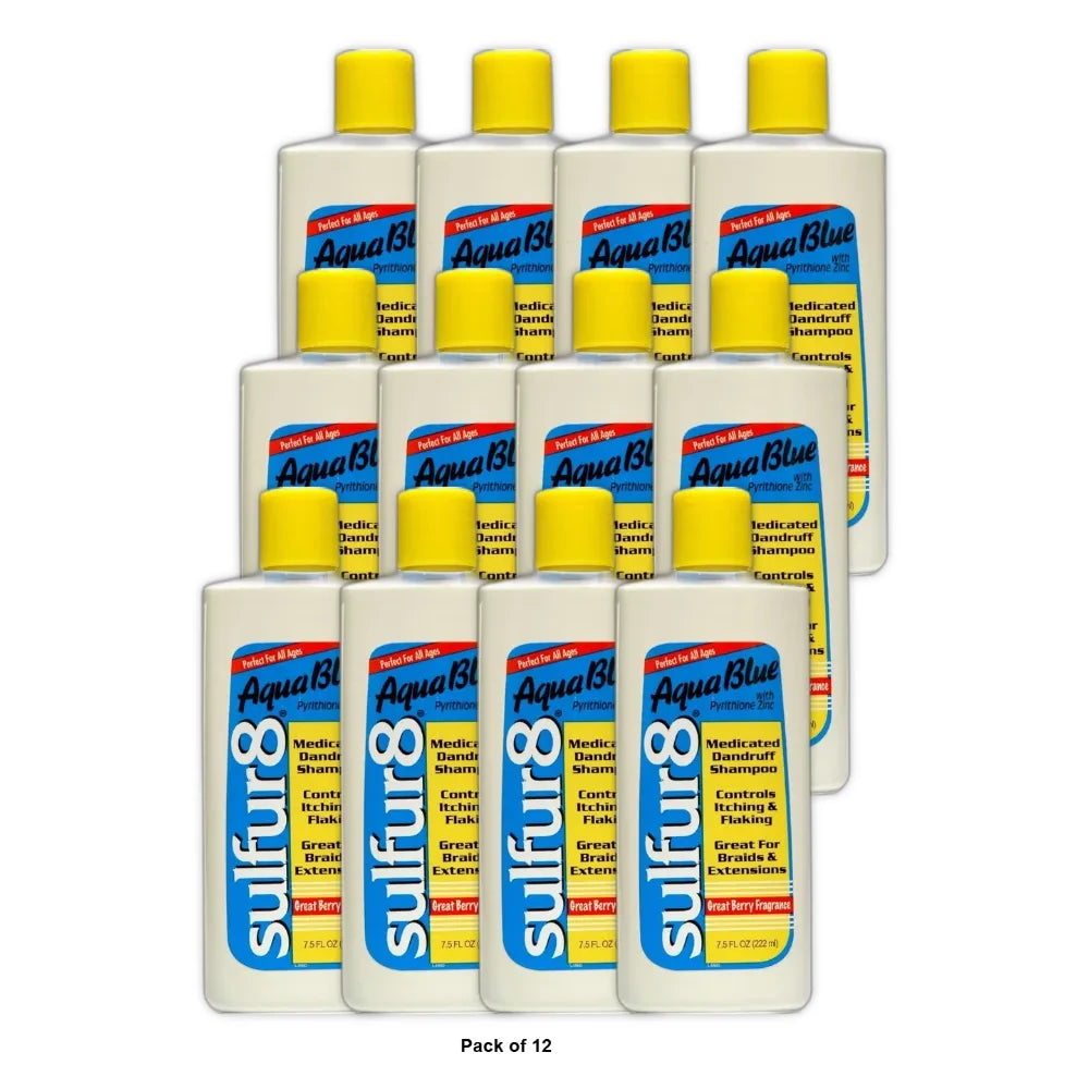 Sulfur 8 - Aqua Blue Medicated Dandruff Shampoo 7.5 Oz (Pack of 12)