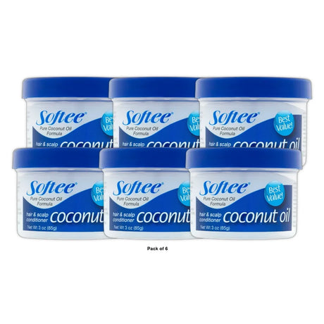 Softee Coconut Oil Repairing Scalp Care Daily Conditioner 3 Oz. Textured Hair (Pack of 6)