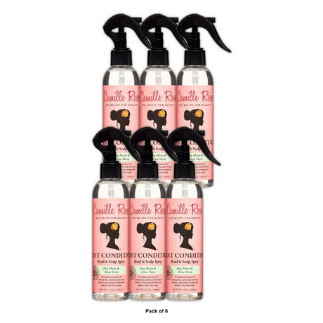 Camille Rose Mint Condition Relieve & Refresh Braid & Scalp Spray with Sea Moss & Aloe Vera - 8 fl oz (Pack of 6)