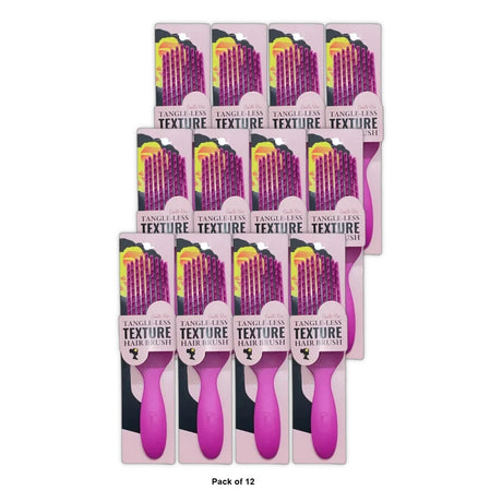 Camille Rose Hair Brush Tangle-less Texture Detangling Brush for All Hair Textures, Removes Tangles, Pink (Pack of 12)