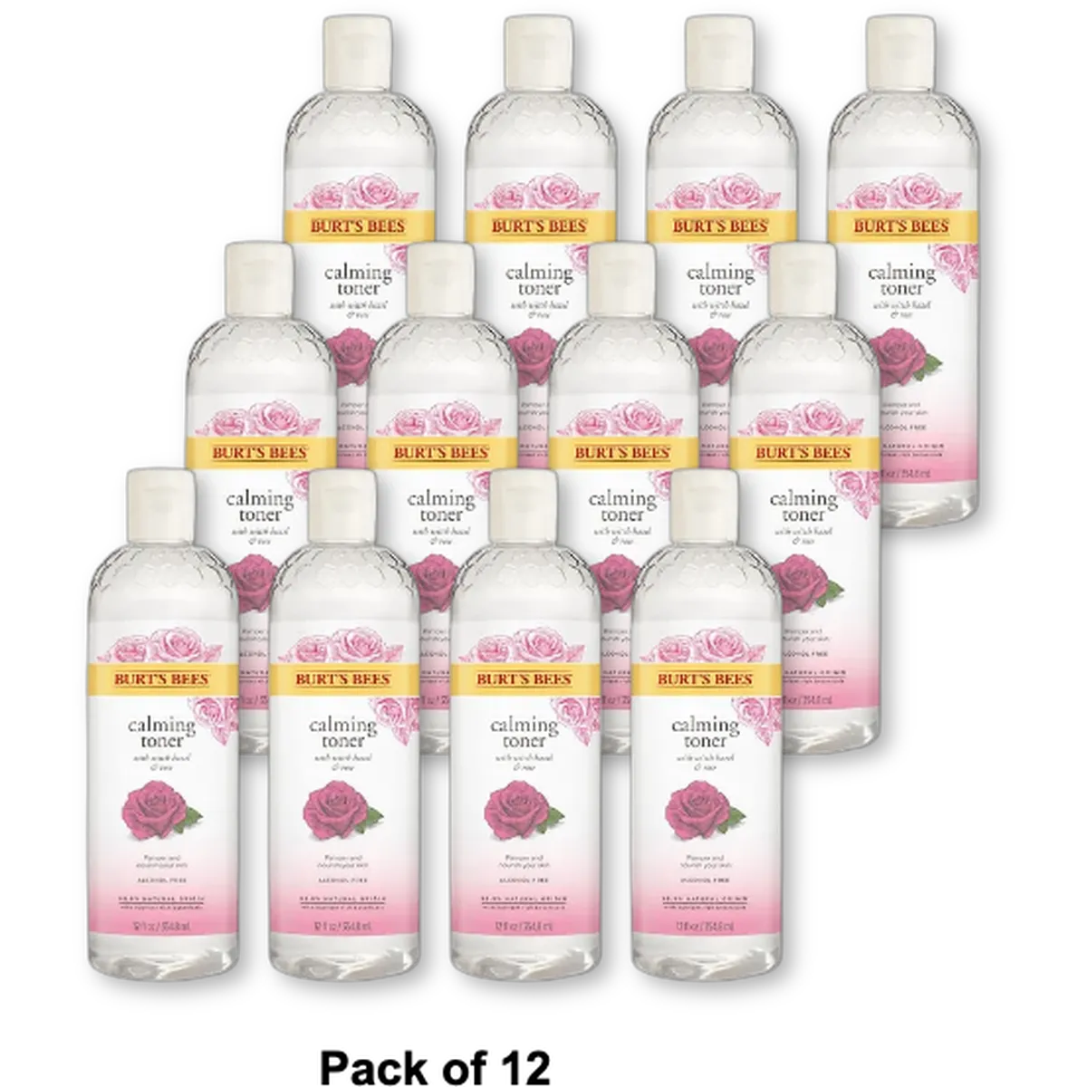 Burts Bees Hydrating Toner with Witch Hazel and Rose Fresh Floral Scent 12Oz (Pack of 12)