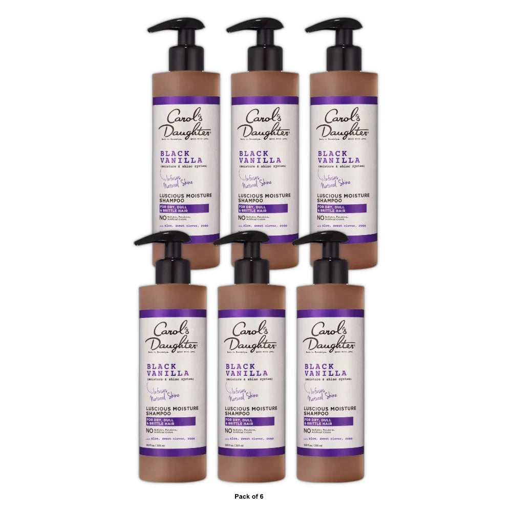 Carol's Daughter Black Vanilla Sulfate Free Moisturizing Daily Shampoo 12 Oz (Pack of 6)