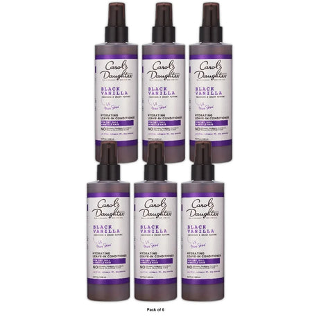 Carol's Daughter Black Vanilla Hydrating Leave In Conditioner, for Curly Hair, with Aloe, 8 fl oz (Pack of 6)