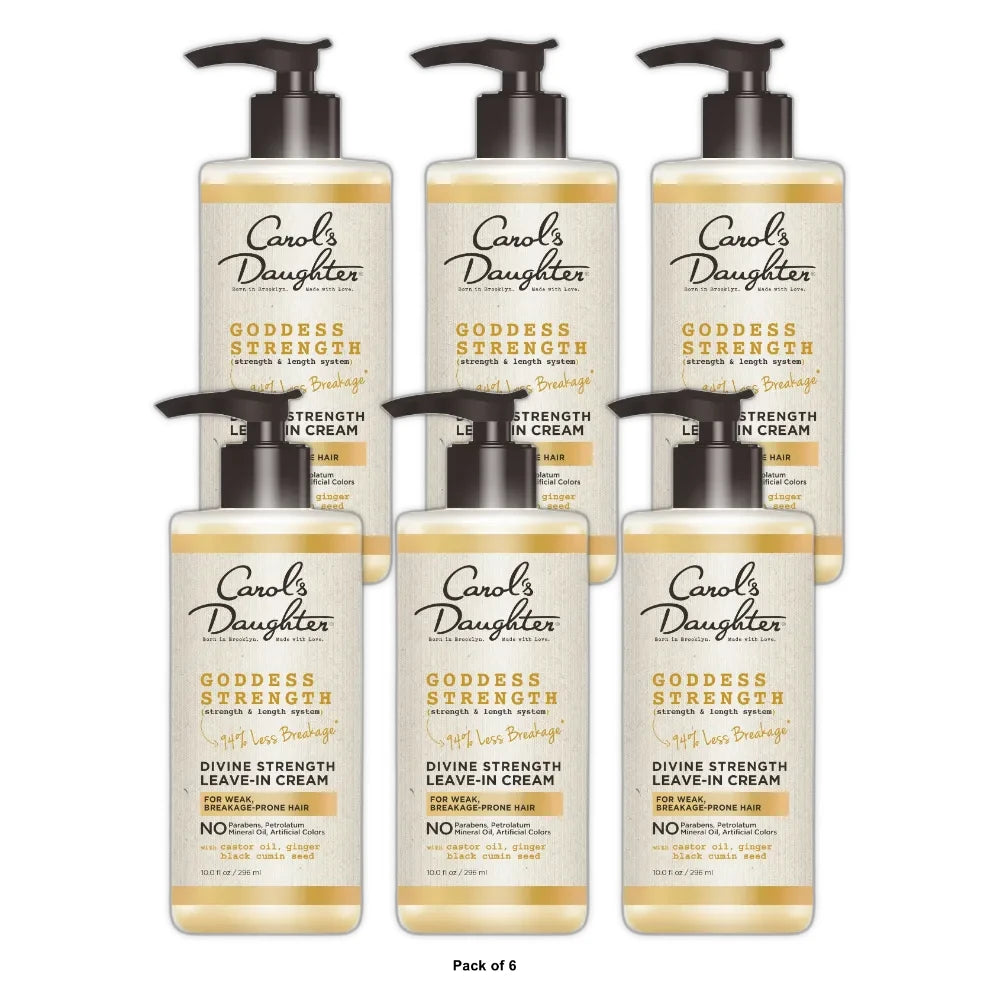 Carol's Daughter Goddess Divine Strength Leave In Conditioner with Castor Oil, 10 Oz (Pack of 6)