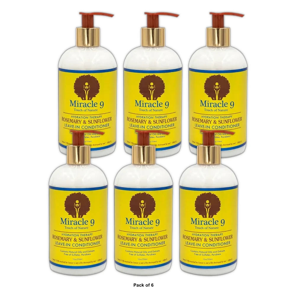 MIRACLE 9 ROSEMARY & SUNFLOWER LEAVE-IN CONDITIONER 12 Oz (Pack of 6)