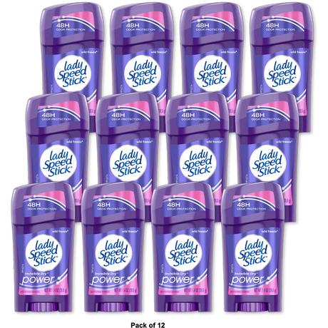 Lady Speed Stick Invisible Dry Power 24 Hour Protection Female Deodorant Wild Freesia 1.4Oz (Pack of 12)