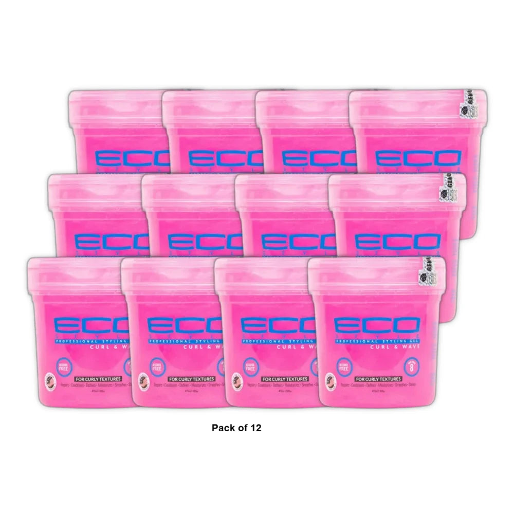 Eco Style Gel - Curl and Wave by Ecoco for Unisex - 8 oz Gel (Pack of 12)