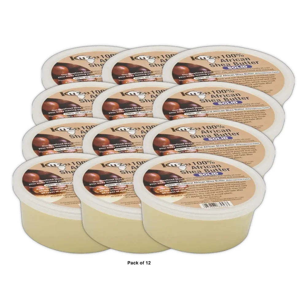 Kuza 100% African Shea Butter White Solid 8oz + Free Track Delivery (Pack of 12)