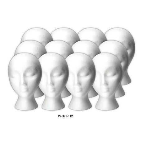 MANIKIN STYROFOAM 10" HEAD (A) 1.75oz (Pack of 12)
