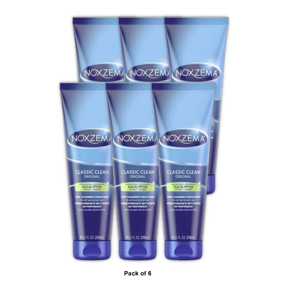 Noxzema Deep Cleansing Cream Original Face Cleanser 236 ML 8. Oz (Pack of 6)