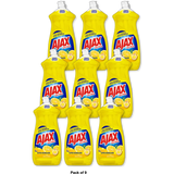 Ajax Dishwashing Liquid Dish Soap Yellow Lemon 28Oz (Pack of 9)