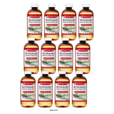 De La Cruz Rosemary Hair & Skin Oil Revitalizing Blend Hair & Skin Moisturizer 8. Oz (Pack of 12)