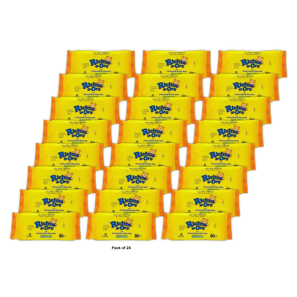 Ricitos de Oro Baby Wipe Chamomile & Aloe Vera 1 Resealable Pack (80 Total Wipes)
