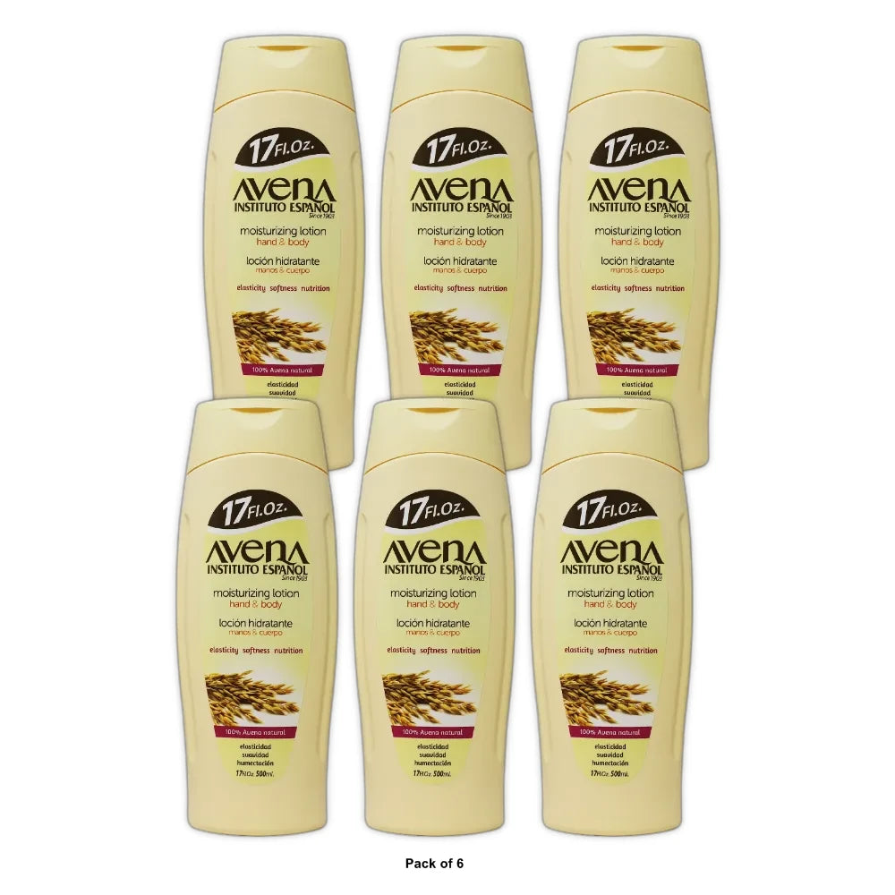 AVENA Instituto Español Body Moisturizing Lotion 17 fl oz. Bottle. (Pack of 6)