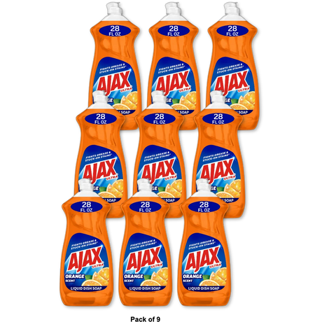 Ajax Ultra Triple Action Liquid Dish Soap Orange 28Oz (Pack of 9)