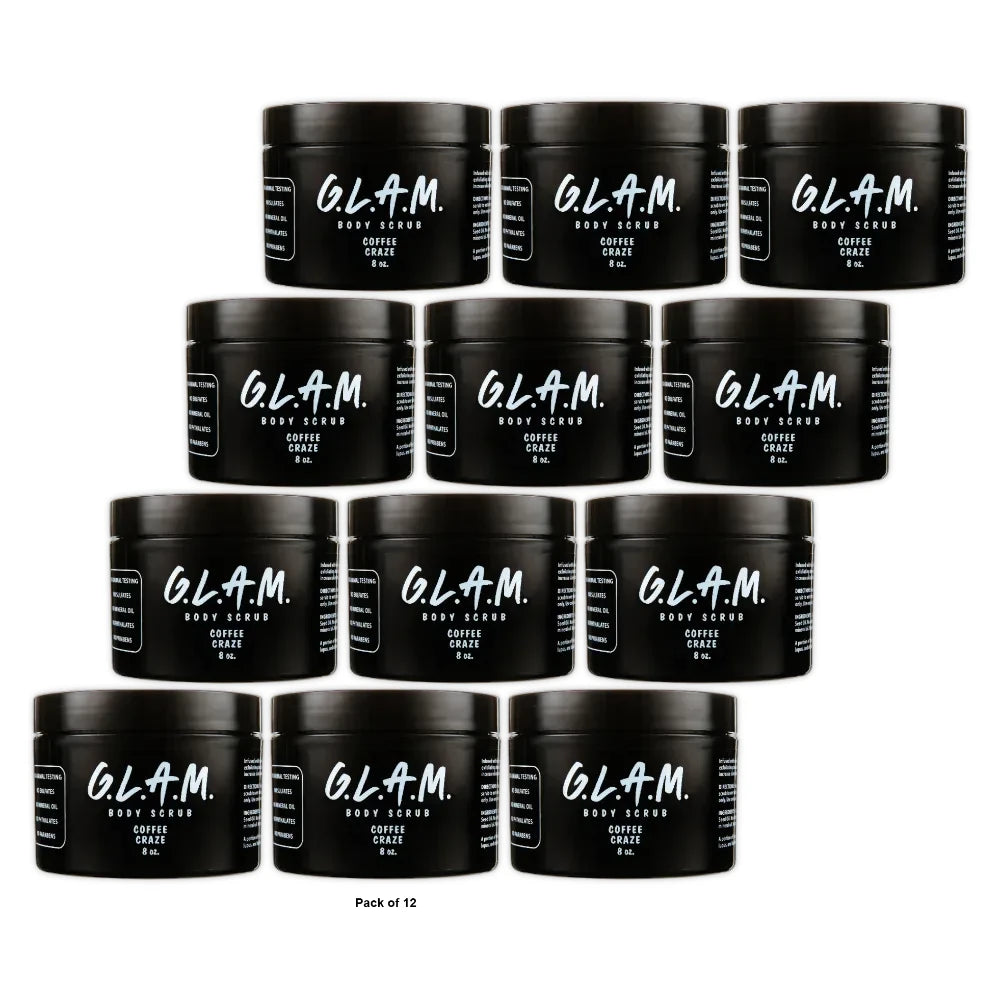 GLAM COFFEE CRAZE BODY SCRUB 8 Oz (Pack of 12)