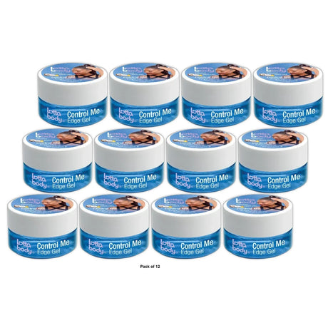 Lottabody Edge Control Hair Styling Gel with Coconut & Shea Oils 2.25 oz.(Pack of 12)