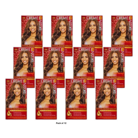 Creme of Nature Exotic Shine Color With Argan Oil Medium Warm Brown 7.3, 1 ea (Pack of 12)