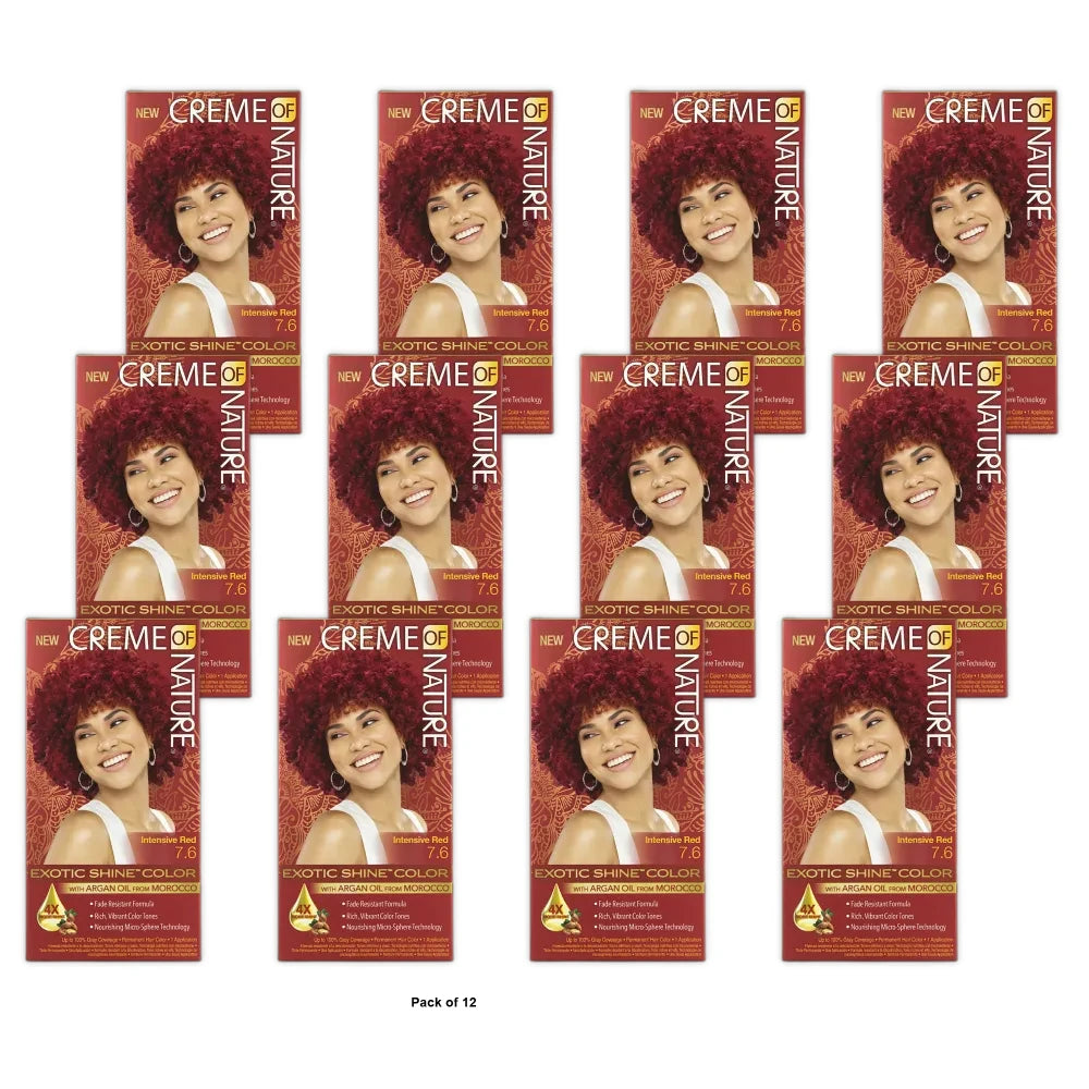 Creme of Nature Exotic Shine Color With Argan Oil, Intensive Red 7.6, 1 ea (Pack